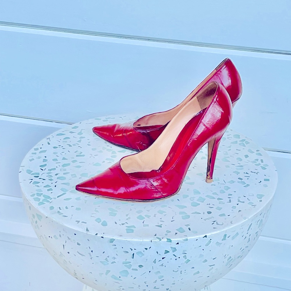 Sergio Rossi Classic Red Patent Pumps - Eel Leather stilettos EU37.5